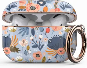 Protective Case Cover Designed for Airpods Pro 2019 & Airpods Pro 2, Cute Fadeless Patterns Shockproof Hard Case Cover with Portable Keychain for Girls Women Men (Blue)