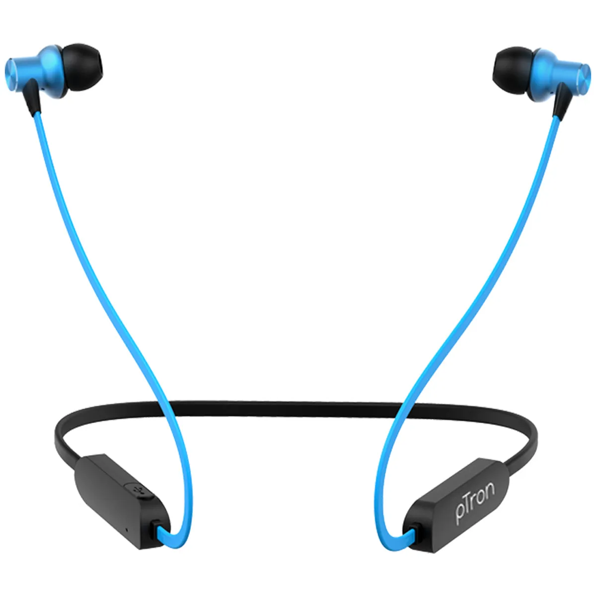 pTron Avento Classic Bluetooth 5.0 Wireless Earphones with Deep Bass & Voice Assistance (Black/Blue)