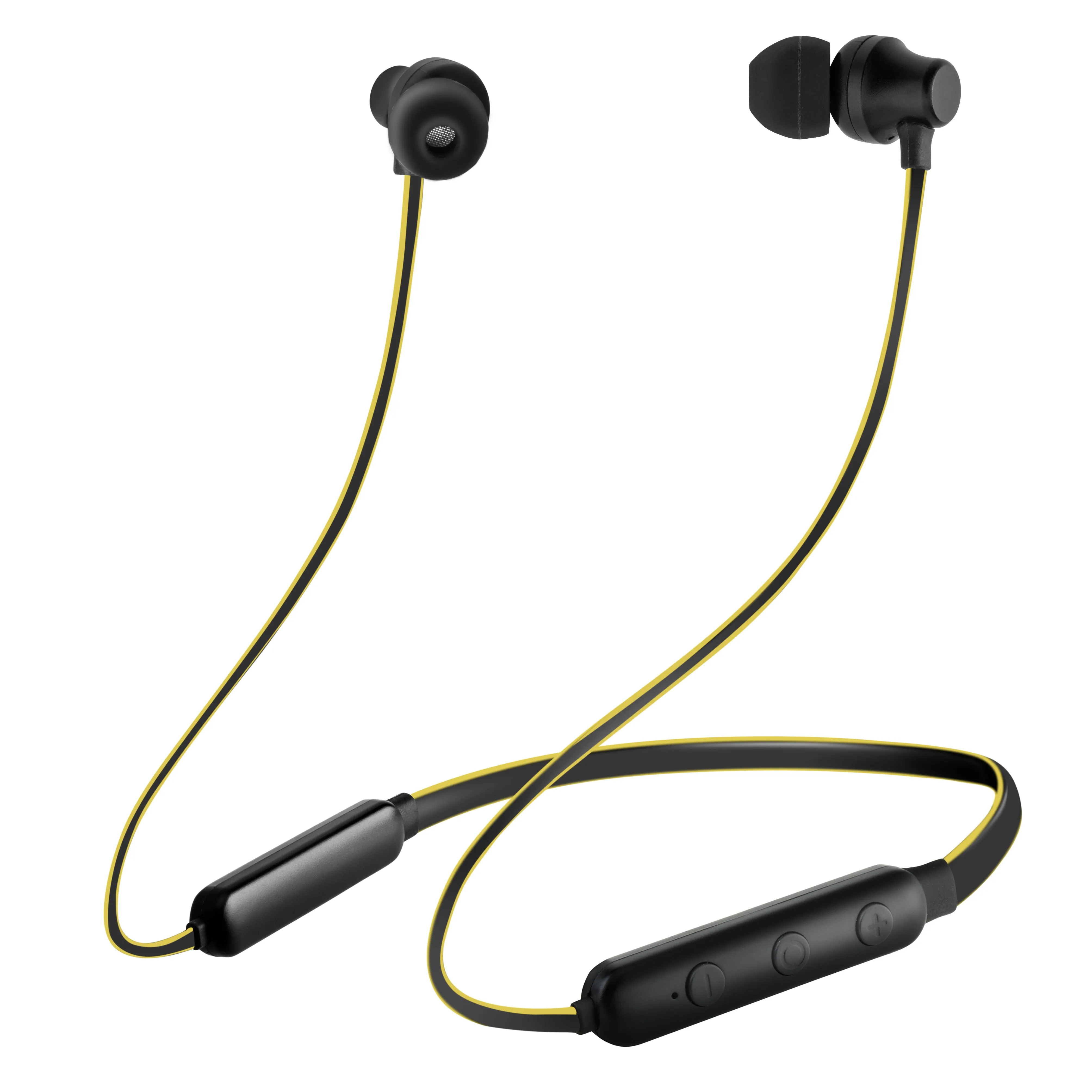 pTron InTunes Lite High Bass In-Ear Wireless Headphones With Mic - (Black/Yellow)
