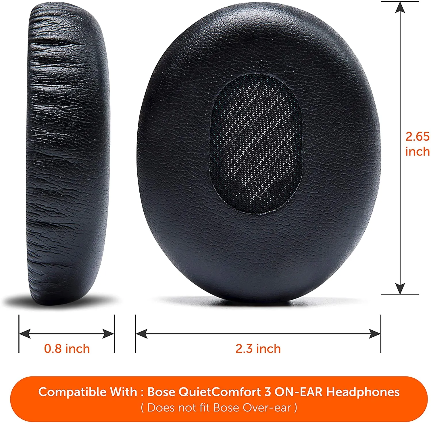 Replacement Ear Pads For Bose QC3 - Black