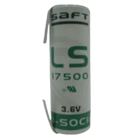 Saft LS17500ST, LS17500-T1 Battery, 3.6V, A cell with Solder Tabs