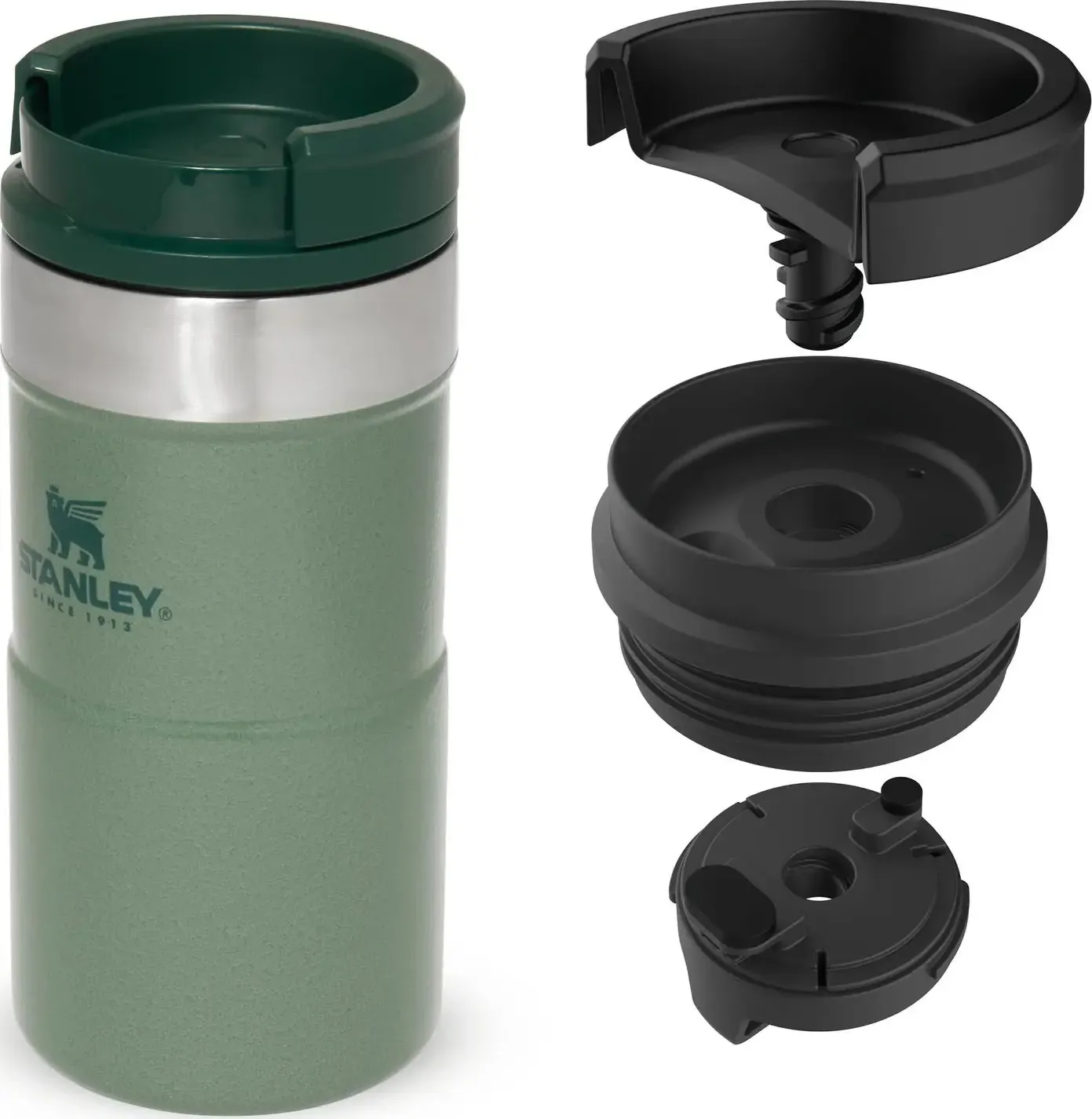 Stanley The Neverleak Travel Mug 0.25 L Hammertone Green | Buy Stanley The Neverleak Travel Mug 0.25 L Hammertone Green here | Outnorth