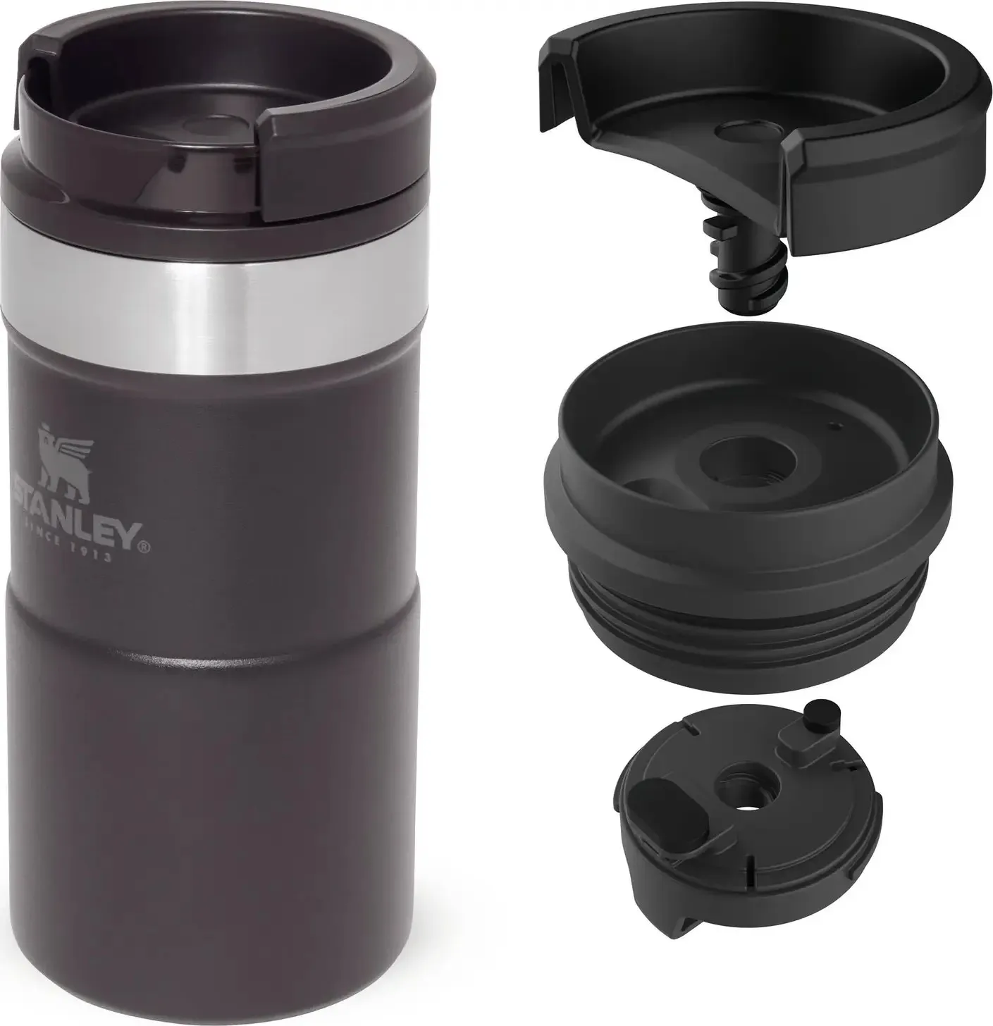 Stanley The Neverleak Travel Mug 0.25 L Matte Black | Buy Stanley The Neverleak Travel Mug 0.25 L Matte Black here | Outnorth