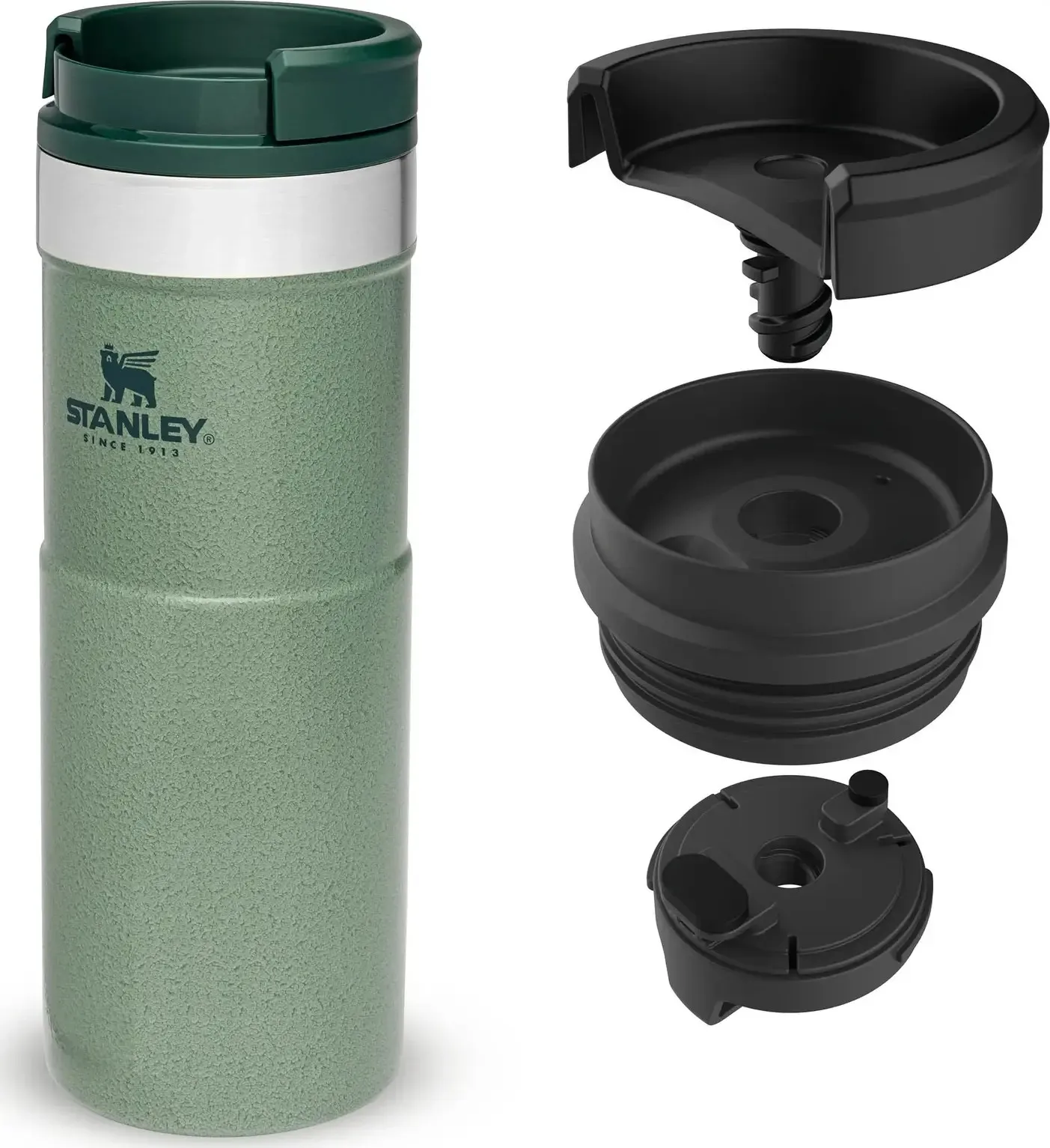 Stanley The Neverleak Travel Mug 0.47 L Hammertone Green | Buy Stanley The Neverleak Travel Mug 0.47 L Hammertone Green here | Outnorth