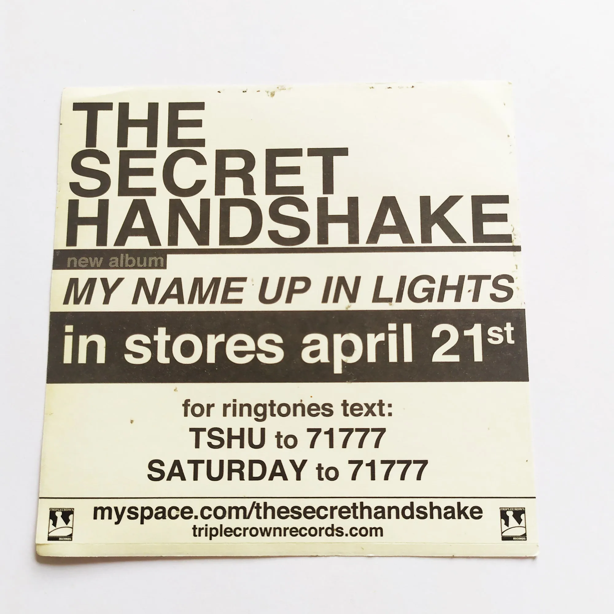 The Secret Handshake - My Name Up In Lights Music Sticker