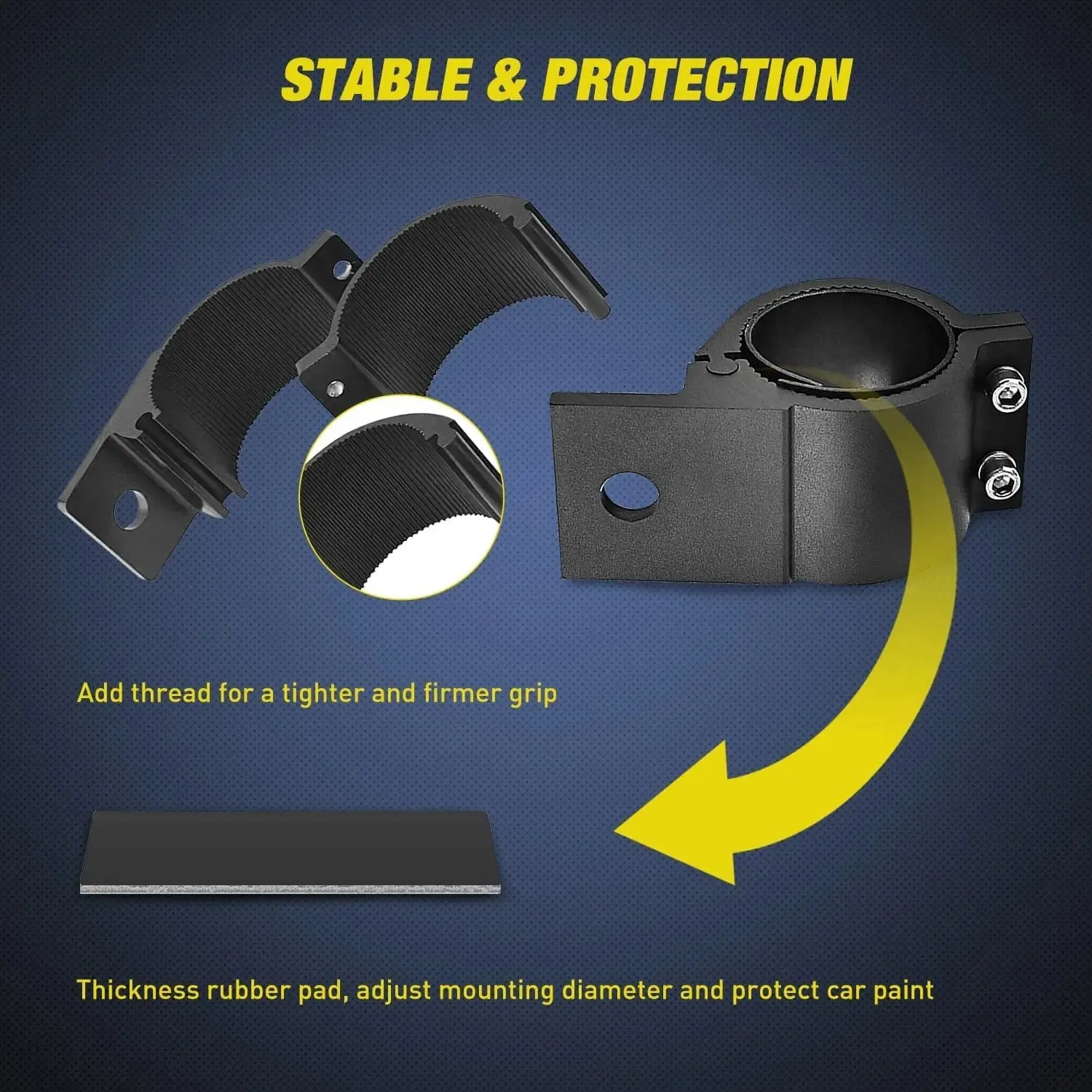 Tube Clamp Mount Bracket Kits Fit 1.81in-2.13in Round Bull Bar (Pair)