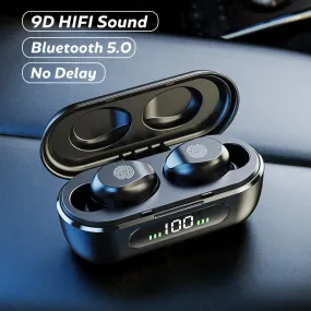TWS Bluetooth 5.0 Earphones Wireless Headphones Mini In-ear Waterproof Headsets Touch Control Earbuds Support iOS/Android Phones