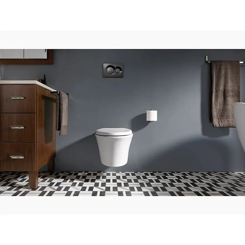 Veil Elongated 0.8 gpf & 1.6 gpf Dual-Flush Wall-Hung Toilet in Black Black