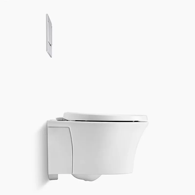 Veil Elongated 0.8 gpf & 1.6 gpf Dual-Flush Wall-Hung Toilet in Black Black