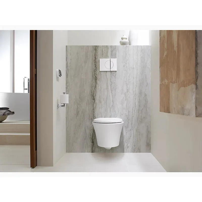 Veil Elongated 0.8 gpf & 1.6 gpf Dual-Flush Wall-Hung Toilet in Black Black