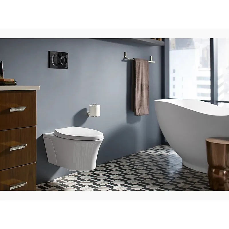 Veil Elongated 0.8 gpf & 1.6 gpf Dual-Flush Wall-Hung Toilet in Black Black