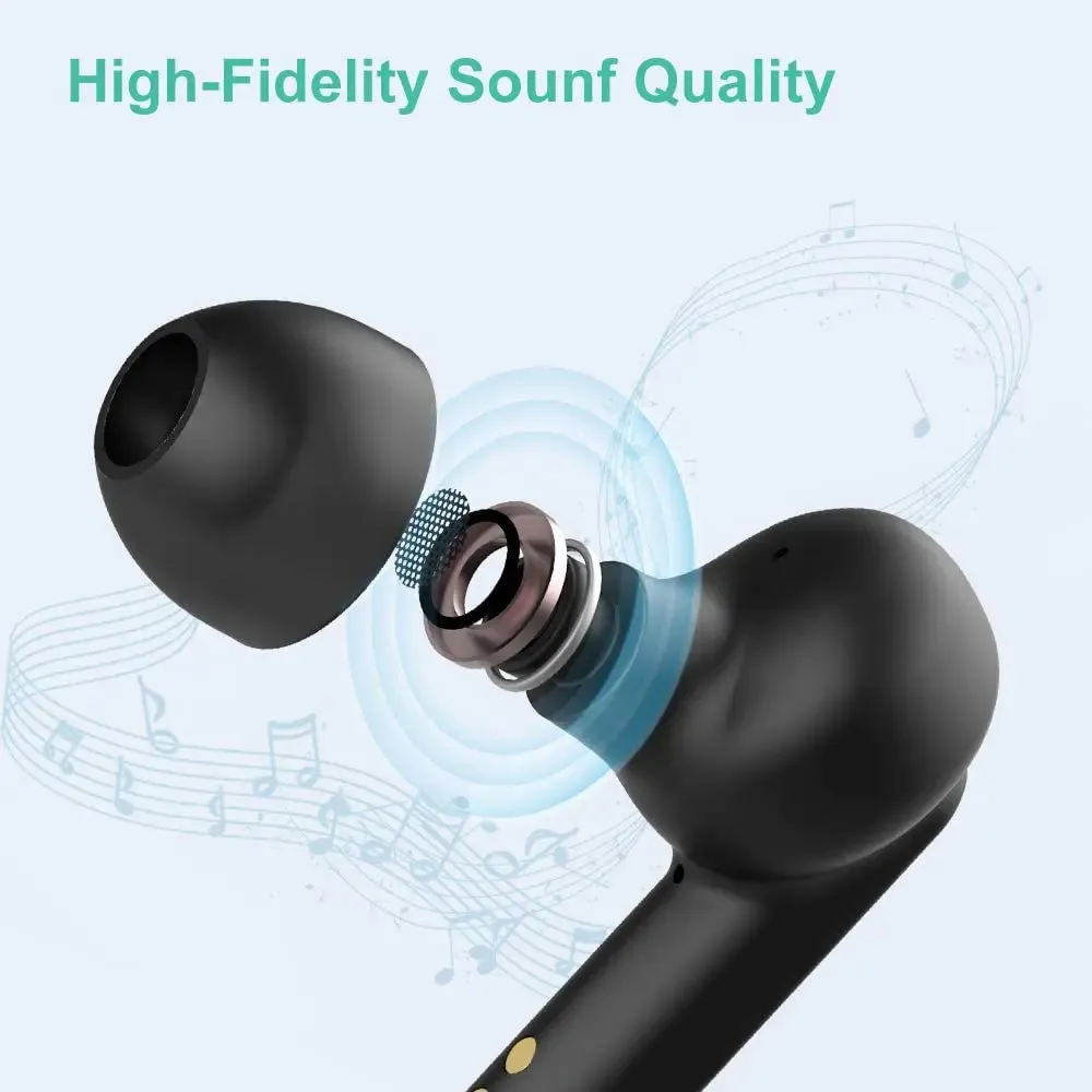 Wireless Bluetooth Earbuds Headphones CVC 8.0 Noise Reduction with Charging Case