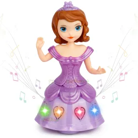 Zest 4 Toyz Musical Toys for Kids Dancing Doll 360 Degree Rotating Light & Sound Toy Bump and Go Action for 1 Year Old Baby Boys & Girls - Random Colors (Pack of 1)